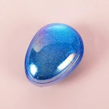 1pc Customized Multi-Color Starry Sky Egg Shape Plastic Massage Hair Comb, Anti-Tangle Smooth Hair Brush - Multicolor - View 2