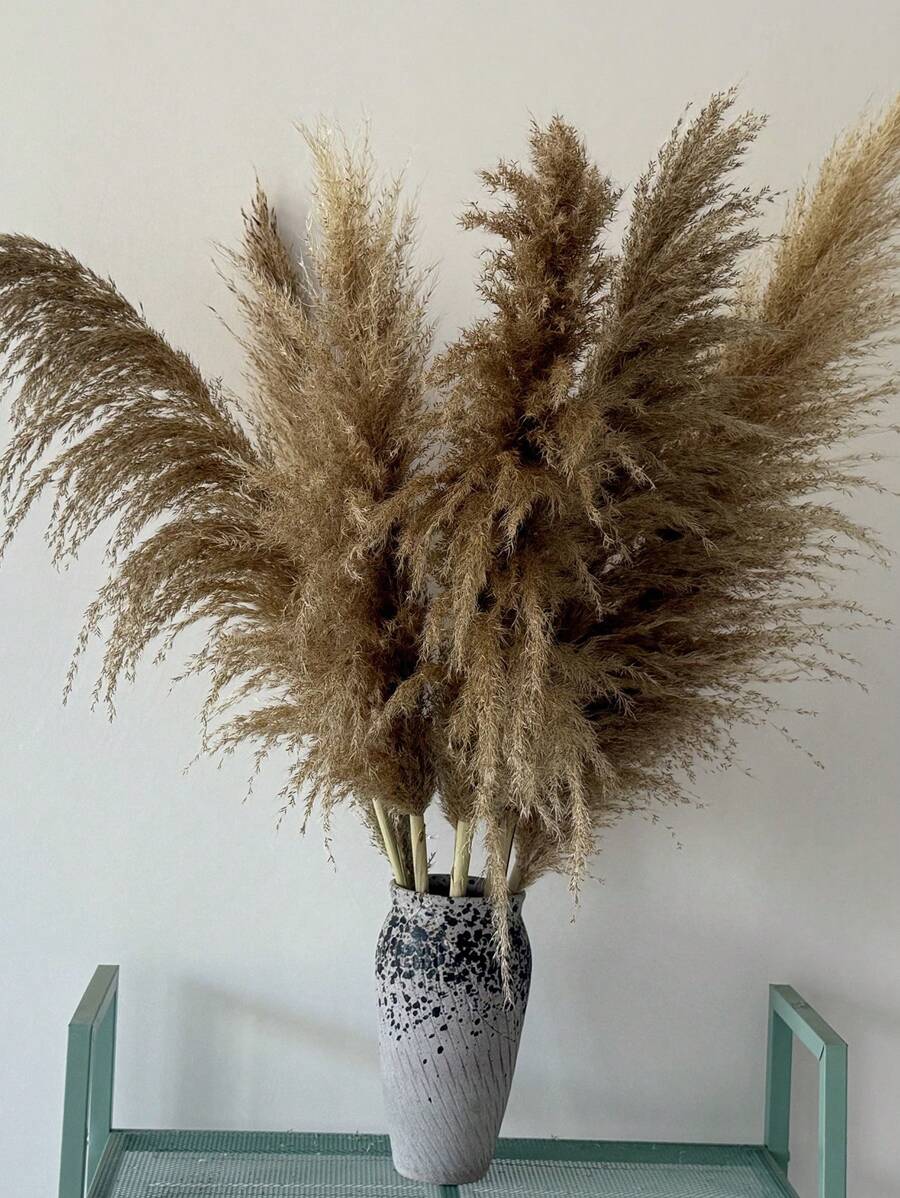 Pampas Grass Decor Tall 36 Inches,8pcs Stems Tall Pampas Grass For Floor Vase,Large Natural Dried Pompass Grass Branches Tall Fluffy,Or Home Tall Pampas Grass Decor - Natural Large Pompas Floral, Dried Flowers Bouquet For Wedding, Tall Pampas Grass For Floor Plants Decor, Boho Home Decor, Party Decor
