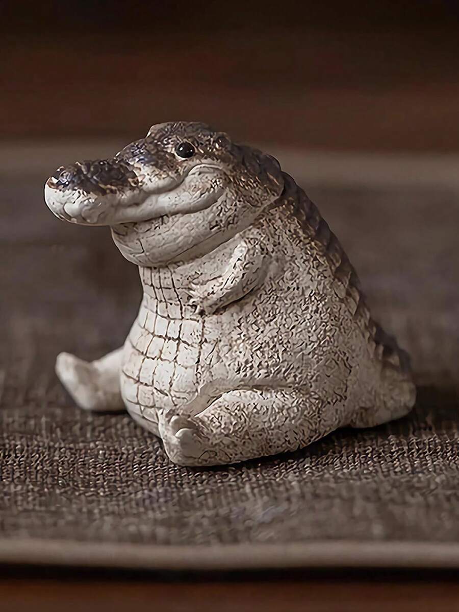 1 đồ trang trí hình cá sấu mini cho thú cưng, đồ trang trí cá nhân tuyệt vời, phụ kiện bộ đồ trà thủ công, đồ chơi trà trên bàn trà, trang trí nhà cửa, quà tặng sinh nhật tuyệt vời nhất cho đồ trang trí nhà cửa