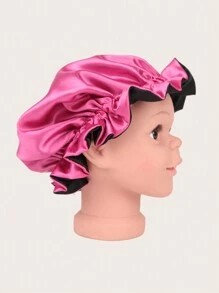 1 Pc Satin Sleep Caps For Children Elastic Silk-Like Round Baby Bonnet Doublyer Infant Hair Protective Hat - Multicolor - View 3
