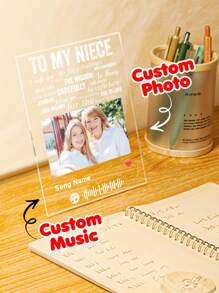 1pc Custom Spotify Plaque, Custom Couple Picture Plaque, Personalized Photo Plaque, Custom Couple Song Music Plaque, Personalized Photo Frame Home Decor, Album Cover Song Plaque, Unique Gifts For Women, Music Art Romantic Gifts, Anniversary Gift, Valentine Gift, Birthday Gift, Wedding Gift, Mother's Day Gift, Father's Day Gift, Best Friend Gift, Best Gift For Mom/Dad, Gift For Her/Him, Best Gift For Girlfriend/Boyfriend Graduation