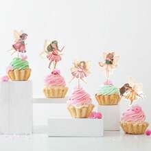 Fairy Cupcake Toppers ,Flower Fairy Party Cupcake Toppers,Fairies Party Cake Picks Garden Birthday Party Decorations For Fairy Party, Fairy Tale Party, Garden Party, Flower Party, Birthday Party And So On - Multicolor - View 4