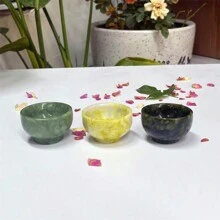 1pc Natural Jade Wine Cup, Quartz Crystal Bowl, Crystal Tea Cup, Home Decor, Mineral Specimen, Crystal Collection, Crystal Healing, Valentine's Day Gift, Spiritual Energy Healing, Random Color Crystal Gift