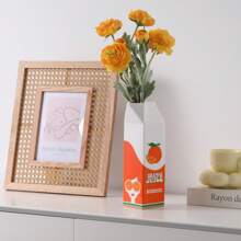 1 件复古风格 Rise And Shine 装饰陶瓷花瓶，独特的家居/厨房/办公室装饰，橙汁 - 多色 - 查看 7