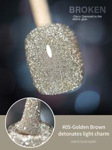 annies 10ML Reflective Glitter Gel Nail Polish Champagne Silver Pink Semi-Permanent Varnishes Soak Off UV LED Disco Diamonds Gel Polish Nail Art DIY 1pc/12PCS Nails - Multicolor - View 16