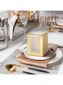 12 Stücke/24 Stücke 8x8x10cm Fenster Präsentationsboxen aus Papier, geeignet für Partygeschenke, Verpackung, kleine Papierboxen - 8x8x10cm - Übersicht 8