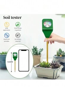1pc Soil Moisture Meter, Mini Soil Moisture Tester, Gardening Soil Moisture Sensor - Green Mini Hygrometer - View 4
