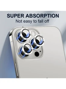 Yezodawee 3 pezzi Protezione per obiettivo fotocamera compatibile con 16 Pro Max, Ultra-resistente, HD, protettori per obiettivo singolo, anti-graffio, vetro temperato ultra-sottile, copertura per obiettivo in vetro temperato 9H, anello protettivo per fotocamera antiurto, compatibile con 17 Pro Max, 17 Pro, 17 Air, 17, 15 Pro Max, 14 Plus, 13, 12, 11, 15 Pro, 15 Plus, 14 Pro - Perfetta vestibilità, resistente ai graffi, compatibile con custodie - Colore Argento