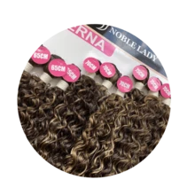 Curly Hair For Interlacing Verna Noble Lady Protein Fiber 75cm - 9 Screens - 320g - Black and White - View 3