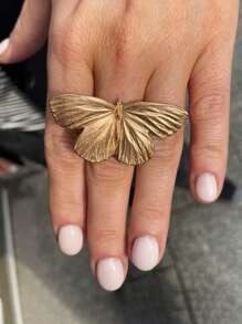 1pc Fashionable Metal Golden Angel Wings Pendant Necklace, For Women, Suitable For Party And Daily Wear - 金黃色 - 查看 7