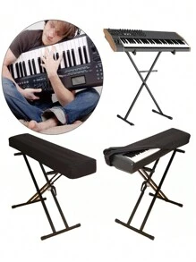 61 键电子钢琴罩、88 键电钢琴罩、电子数码钢琴防尘罩、保护罩，适用于 61 键电子钢琴和 88 键电钢琴。透气、可机洗、尺寸可调、易于使用。 - 黑色 - 查看 1