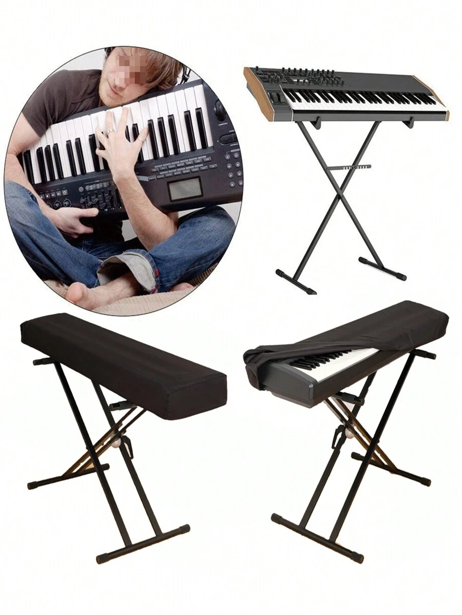 61 键电子钢琴罩、88 键电钢琴罩、电子数码钢琴防尘罩、保护罩，适用于 61 键电子钢琴和 88 键电钢琴。透气、可机洗、尺寸可调、易于使用。 - 黑色 - 查看 1