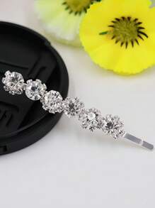 6 件套全水晶发夹，女士闪光发夹，适合舞会、音乐节、派对、夜总会、日常佩戴爪夹 - 銀色 - 查看 3