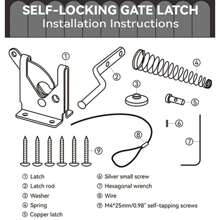 Black Carbon Steel Self-Locking Gate Gravity Latch – Spring-Loaded With Adjustable Cable Pull | For Metal & Wooden Fences - Black - View 4