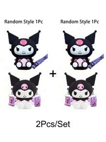 Sanrio 1Pc Genuine Sanrio Series Shoulder Bags Hello Kitty Kuromi Melody Sitting Position Crossbody Bag Kitty Cat Anime Character Silicone Purse Decorate Accessories (Some Parts May Be Random), Hello Kitty Pink, Pompompurin