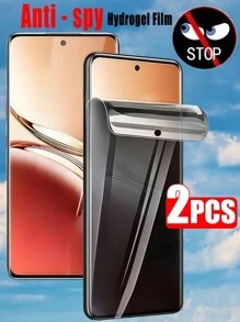 2 piezas Película protectora de pantalla de hidrogel antiespia y privacidad, compatible con iPhone 17/ Galaxy//Redmi//Honor/POCO, anti mirones, resistente a arañazos, sin burbujas, no admite reconocimiento de huella digital [No es vidrio templado] Reparación automática de arañazos - Proteger de la privacidad - Ver 2