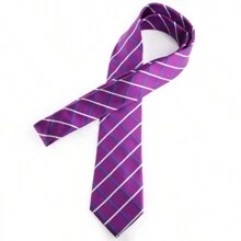 ZONFAZ 男士经典条纹格纹领带一条，时尚波点领带，舒适亲肤，适合婚礼、工作、派对等场合，是送给男友/丈夫的最佳礼物 - 彩色 - 查看 2