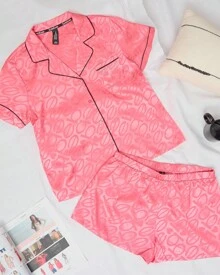 Bebe Pajama Set For Women, Stretch Rayon Knit Short Sleeve PJs For Women Set, Ladies Pajamas Sets - Rose - View 4