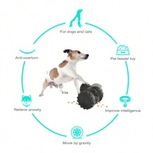 PawPartner 1个宠物翻滚玩具，狗狗零食分配器摇摆喂食器互动玩具，适合中小型犬和各种猫咪，宠物慢食益智球 - 彩色 - 查看 5