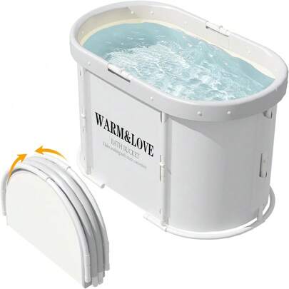 Foldable Bathtub For Shower, Freestanding Bathtub For Hot Bath And Ice Bath, Portable Bathtub For Adults And Children