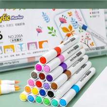 48-Color Acrylic Marker Pens, Blendable Soft Tip, Waterproof Non-Bleeding For DIY, Painting, Art Class, Graffiti - one-size - View 7