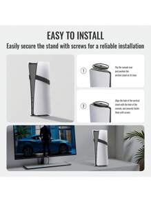 1pc PS 5 Console Vertical Stand For PS 5, PS 5 Slim, PS 5 Pro, Universal Metal Round Dock Base Stand, Anti-Slip Mount For Play Station5 Disc And Digital Editions, Desktop Bracket Accessories.