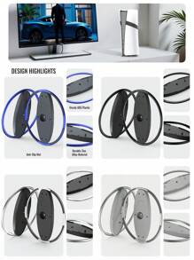1pc PS 5 Console Vertical Stand For PS 5, PS 5 Slim, PS 5 Pro, Universal Metal Round Dock Base Stand, Anti-Slip Mount For Play Station5 Disc And Digital Editions, Desktop Bracket Accessories.