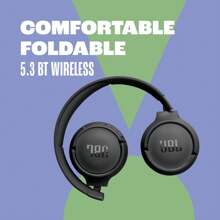 JBL Cuffie JBL Tune 520BT senza fili over-ear, con autonomia fino a 57 ore, ricarica rapida, design leggero, confortevole e pieghevole, chiamate in vivavoce con tecnologia Voice Aware