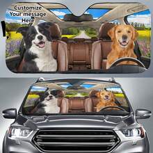 Aangepaste foto Veel plezier samen - Hond & kat Gepersonaliseerde aangepaste auto voorruit zonnescherm, auto raambeschermer - Cadeau voor huisdiereigenaren, huisdierliefhebbers