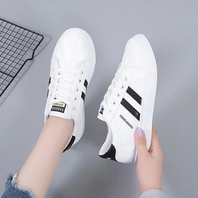 Zapatos deportivos casuales de mujeres, Women's Flat Platform Sneakers Outdoor Casual Lace-Up Color Block Fashion Sport Shoes Plus Size Halloween Christmas Student Shoes Skateboarding Shoes Fall Winter Casual Sports Shoes,Women's Casual Shoes Small White Shoes Women's Shoes Autumn New Hundreds Of Summer Leather Casual Sports Board Shoes Net Red Spring Summer Summer Shoes