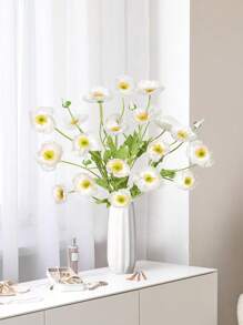 5 pièces/2 pièces/1 pièce/paquet Fleurs de coquelicot artificielles avec tiges longues floquées, fleurs de coquelicot factices en soie réaliste pour la maison, le mariage, les fêtes, les centres de table, les bouquets de mariage, le bureau, la décoration d'hôtel - Multicolore - Voir 6