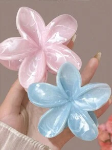 2pcs/Set Women's Elegant Multi-Color Marble Acrylic Daisy Flower Hair Clips, Suitable For Buns, Ponytails, Versatile Daily Accessories Hair Claws Claw Clips Hair Jaw Clip Hair Clamps Hair Clutch Hair Catcher Clip