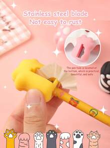Cartoon Cute Cat Claw Shape Pencil Sharpener, Fast Sharpening Without Clogging, Easy To Open And Close, Keeps Clean - Multicolor - View 4