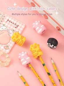 Cartoon Cute Cat Claw Shape Pencil Sharpener, Fast Sharpening Without Clogging, Easy To Open And Close, Keeps Clean - Multicolor - View 3