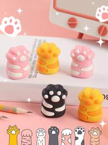Cartoon Cute Cat Claw Shape Pencil Sharpener, Fast Sharpening Without Clogging, Easy To Open And Close, Keeps Clean - Multicolor - View 2