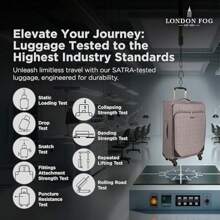 London Fog 28 英寸行李箱，带 X4 万向轮 - 软壳大号 95 升容量行李箱 | 压力测试手柄轮子和拉链 70 厘米 | Camberley LFL003 大号 - L - 查看 3