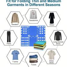 Tablero plegable de ropa de plástico, carpeta de lavandería fácil y rápida para niños, tablero plegable para camisa, herramienta de almacenamiento para el hogar para niños y adultos - Tablero desplegable - Ver 9