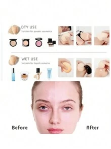 Make-up Schwamm Flaschen Set, nicht saugend, ultra-weich, expandiert im Wasser, trockene und nasse Doppelnutzung, 7 Stücke/Flasche, trocken zum direkten Aufnehmen von Puder verwenden, nass für bessere Haftung und weniger Puderverschwendung