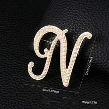 26pcs Pearl Letter Brooch Pins, Vintage Clothing Decorative Accessories, Anti-Slip Fastener Accessory