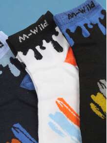 Set Of 3 Pairs Of Socks, Fun Melted Design, Multicoloured, Soft And Comfortable. - Multicolor - View 3