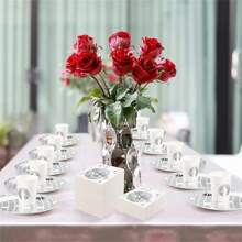 75 件迪斯科主题一次性餐具套装 - 7 英寸盘子、杯子、餐巾，带闪光球图案，适用于迪斯科派对、生日派对、聚会、活动宴会