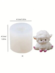 1pc 3D Cartoon Sheep Candle Silicone Mold DIY Cute Animal Lamb Shaped Diffuser Plaster Silicone Mold