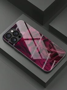 1 peça de revestimento metálico com padrão de rosas, material de vidro temperado com lente embutida, película à prova de choque, anti-riscos, anti-impressão digital, TPU, capa macia de borda completa, compatível com iPhone 16/16 Plus/16 Pro/16 Pro Max - Multicolorido - Ver 2