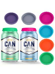 1 件防漏硅胶苏打水罐盖、啤酒罐盖、汽水罐顶盖、碳酸饮料密封塞、家用防尘罐盖、耐用 ABS 材质、可重复使用且易于清洁 - 彩色 - 查看 1