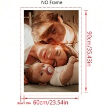 1pc Personalized Custom Canvas Photo Poster With DIY Wooden Frame Or Frameless Poster, Perfect Gift For Family And Friends.Customized Photo Canvas, Canvas Poster, Canvas Print, Perfect Wall Decoration Painting, Canvas Painting, Perfect Love Anniversary Gift, New Year Gift, Valentine's Day Gift Gifts Birthday Graduation