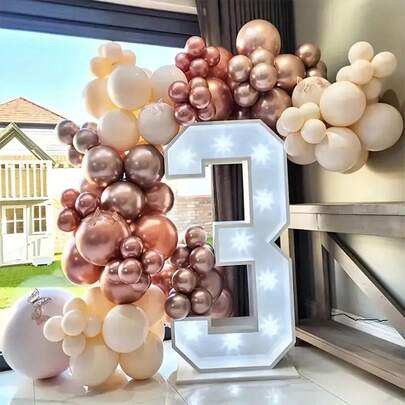 Mtrong Te Set de 124 piezas que incluye globos de látex dorados y rosa dorado, guirnaldas y kits de arcos para decoración de escena en fiestas de cumpleaños, bodas y San Valentín