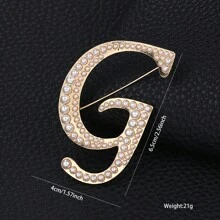 26pcs Pearl Letter Brooch Pins, Vintage Clothing Decorative Accessories, Anti-Slip Fastener Accessory