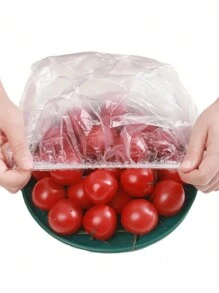 100 Pieces Pack SEALED PLASTIC FOOD WRAP Keep Fresh Lid, Kitchen Bowl Lid, Disposable PE Wrap - 2PCS - View 6