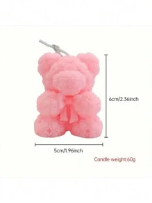 1 pieza Vela aromática en forma de oso de rosas hecha a mano DIY, decoración creativa para el dormitorio. Regalo del día de San Valentín, cumpleaños, graduación