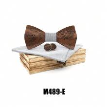 Wooden Bowknot Gravata 3D Paisley Design With Handkerchief And Cufflinks ,Wedding Groom Gift Butterfly For Men's Suit Shirt Necktie Jewerly Accessory